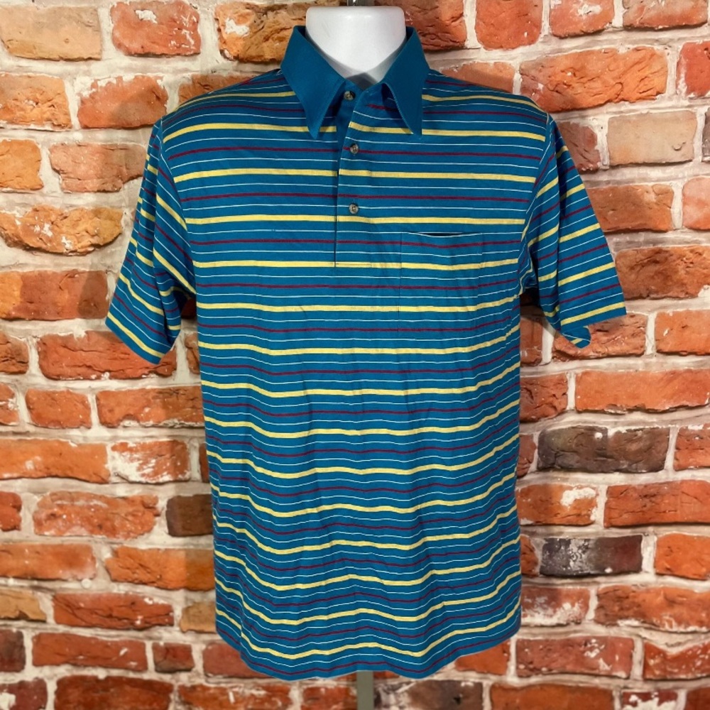 vintage Jack Nicklaus colorful striped soft polo shirt - sz M - golf